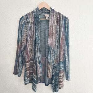 Chico's Marled Colorful Open Cardigan Size 1